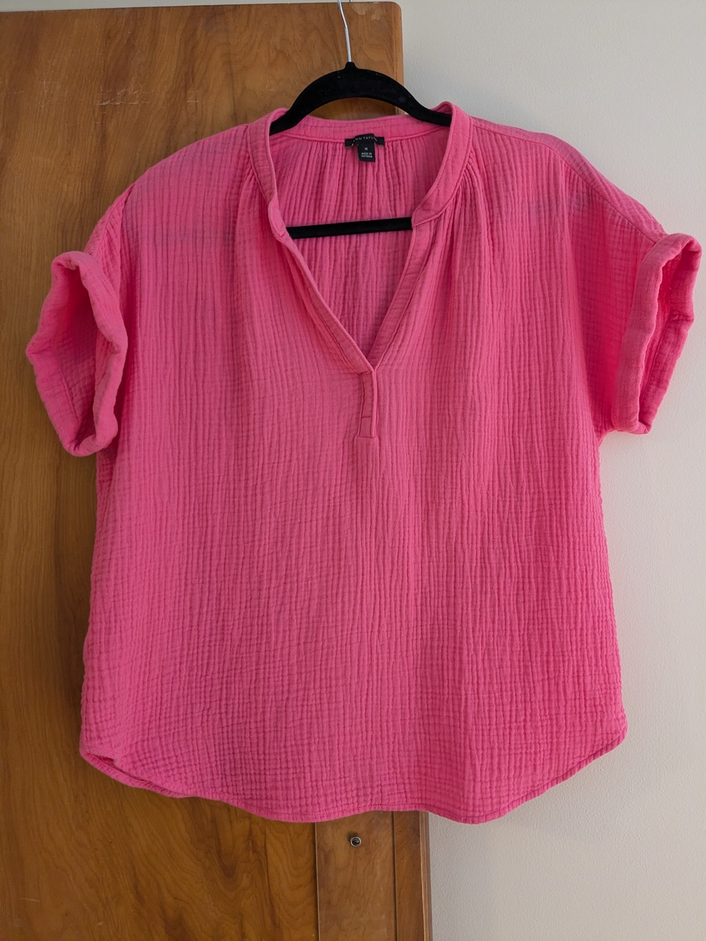 Ann Taylor Pink Gauze Top